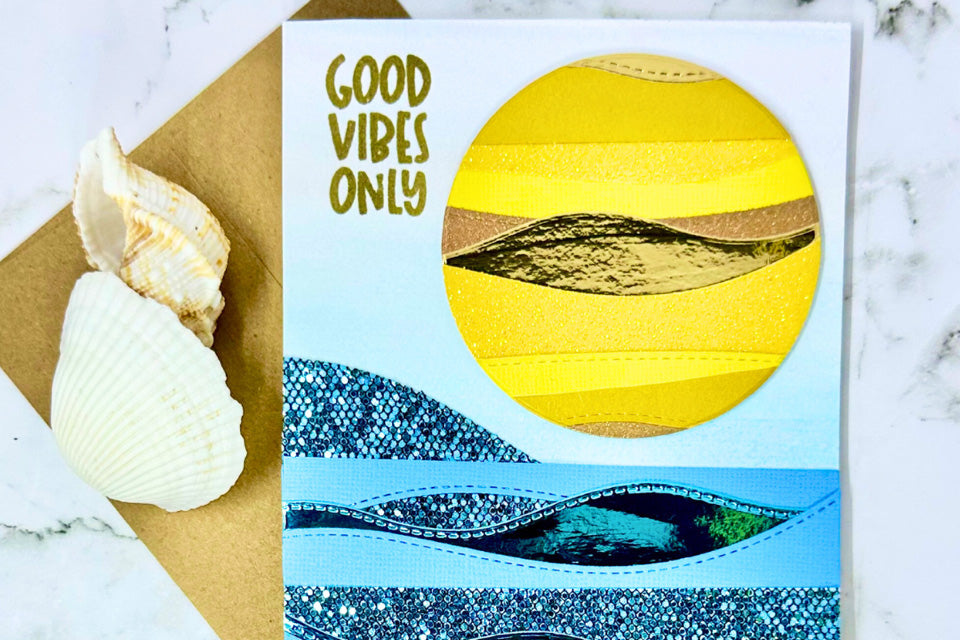 Summer Themed Die Cut Handmade Card