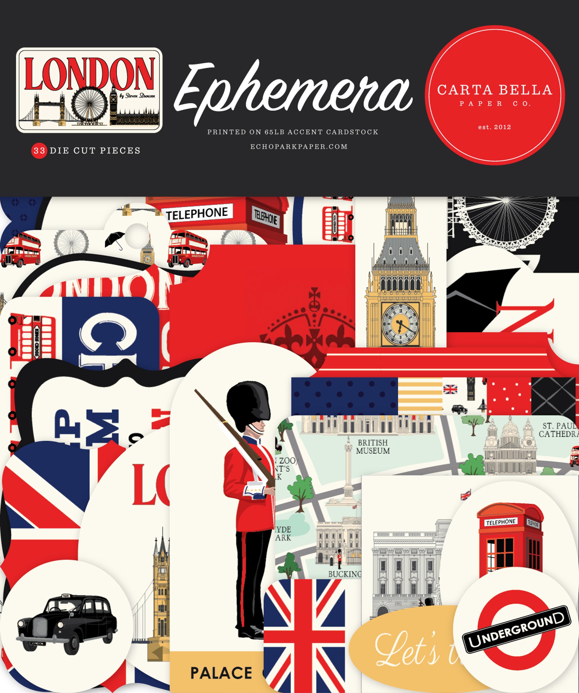 LONDON Ephemera Carta Bella The 12x12 Cardstock Shop