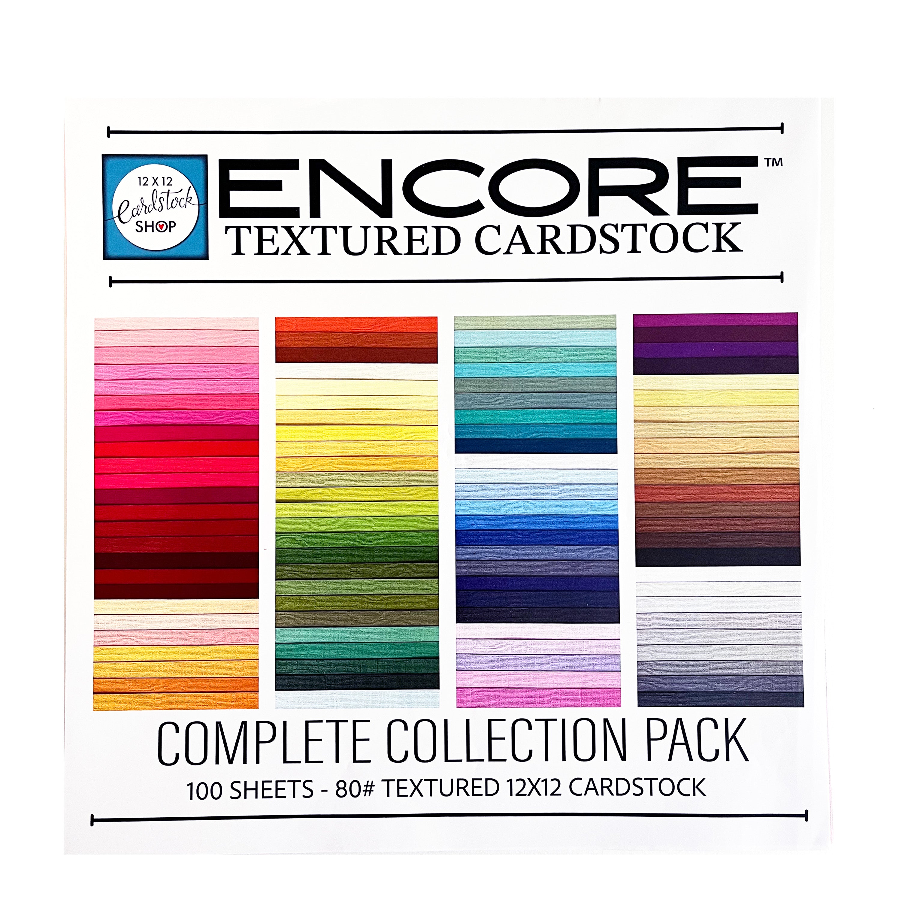 ENCORE TEXTURED CARDSTOCK COMPLETE VARIETY PACK - 12x12 Cardstock - En –  The 12x12 Cardstock Shop