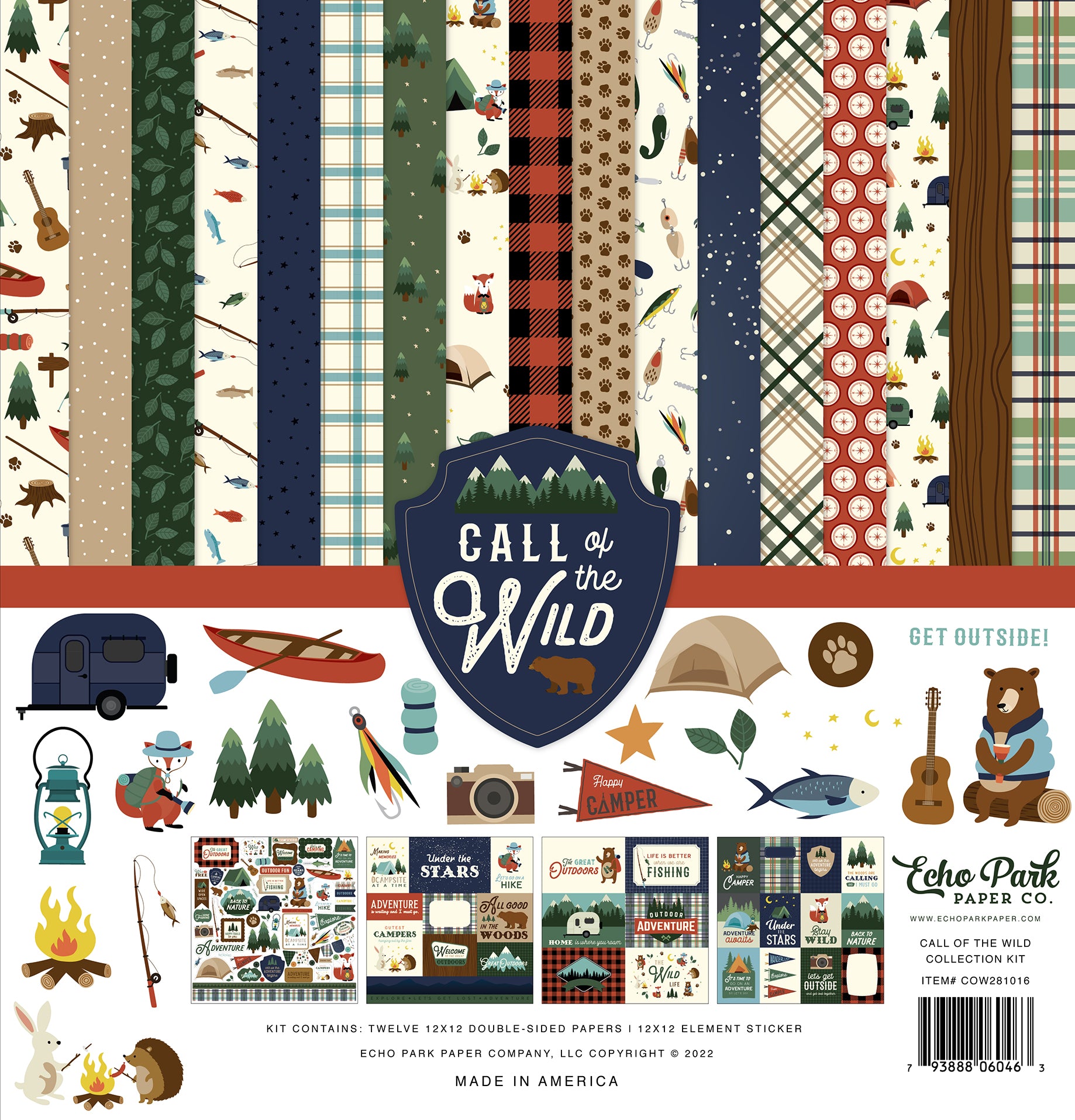 Carta Bella Paper Company The Outdoors Collection Kit Brown Blue Green