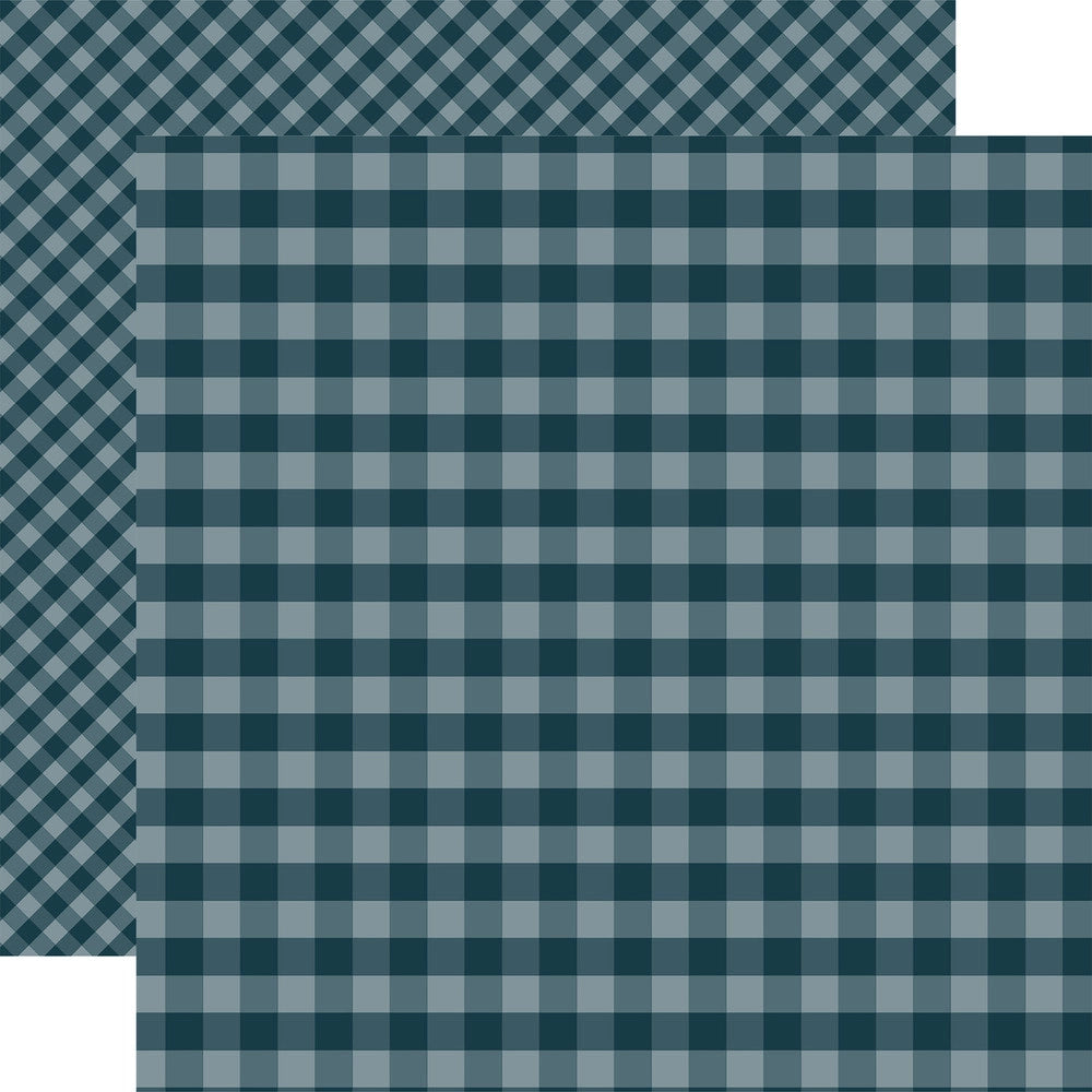 Navy Blue Gingham - 12x12 Double-Sided Patterned Paper - Echo Park – The  12x12 Cardstock Shop