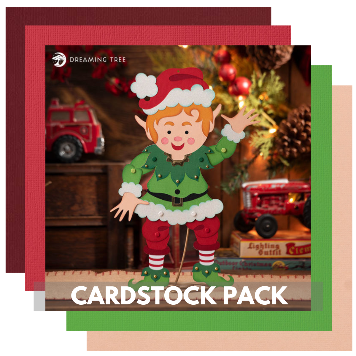 DREAMING TREE JOLLY JOINTED ELF KIT - 16 Sheets - 12x12 Cardstock Shop ...