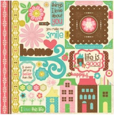 12x12 Element Sticker Sheet for LIFE IS GOOD Collection Kit from Echo Park Paper Co.