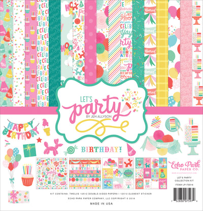 LET'S PARTY 12x12 Cardstock Collection Kit from Echo Park Paper Co.