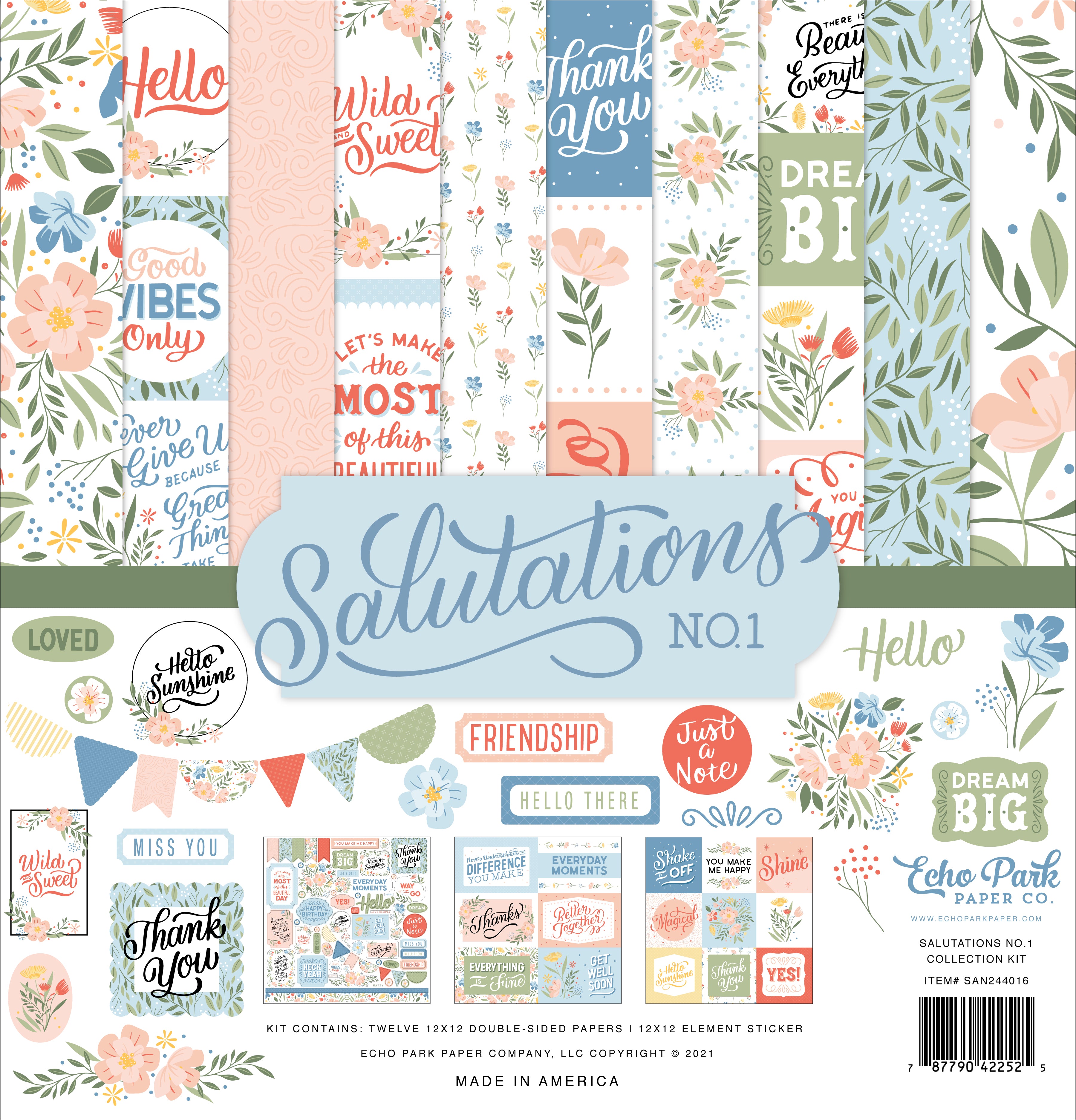 Echo Park Paper 'Birthday Salutations' Scrapbook Collection Kit - 12 Double-Sided Patterned Papers & Sticker Sheet