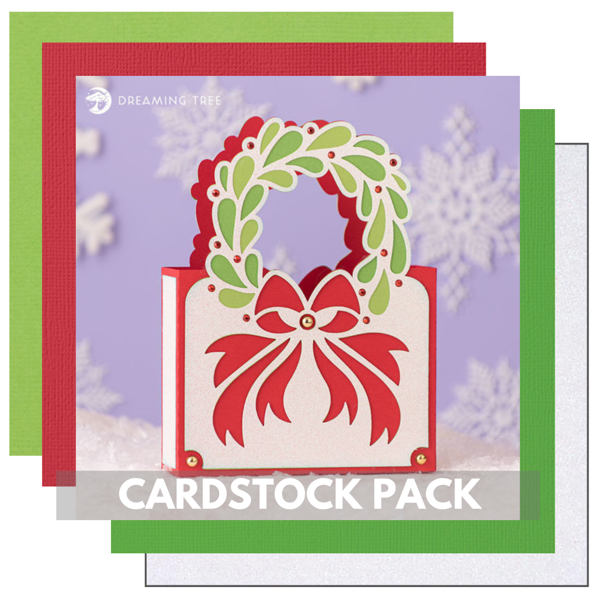 DREAMING TREE CHRISTMAS CARDS CACHE TOTE KIT 13 Sheets 12x12 Cards