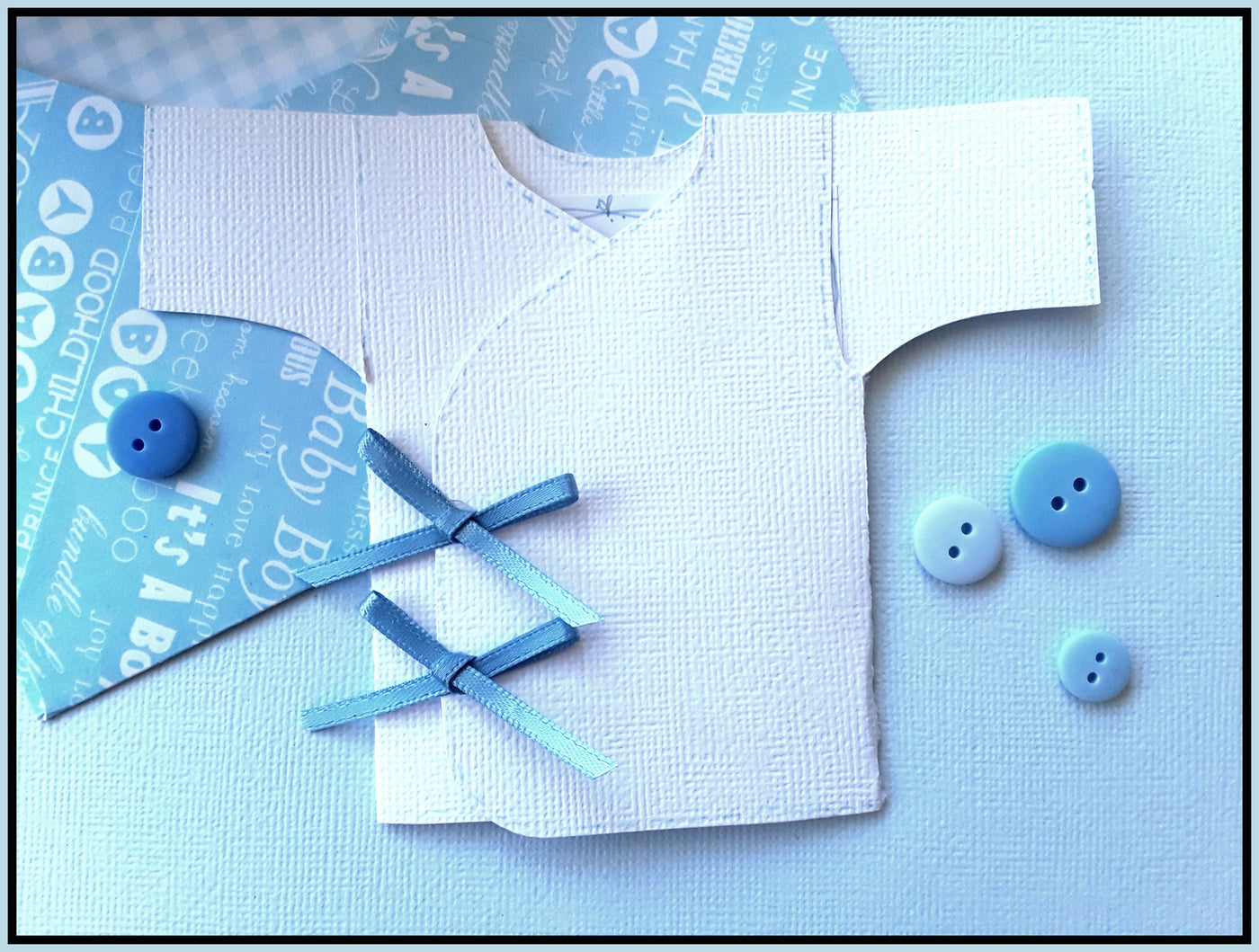 Baby boy cardstock T-shirt  baby shower invitation or card
