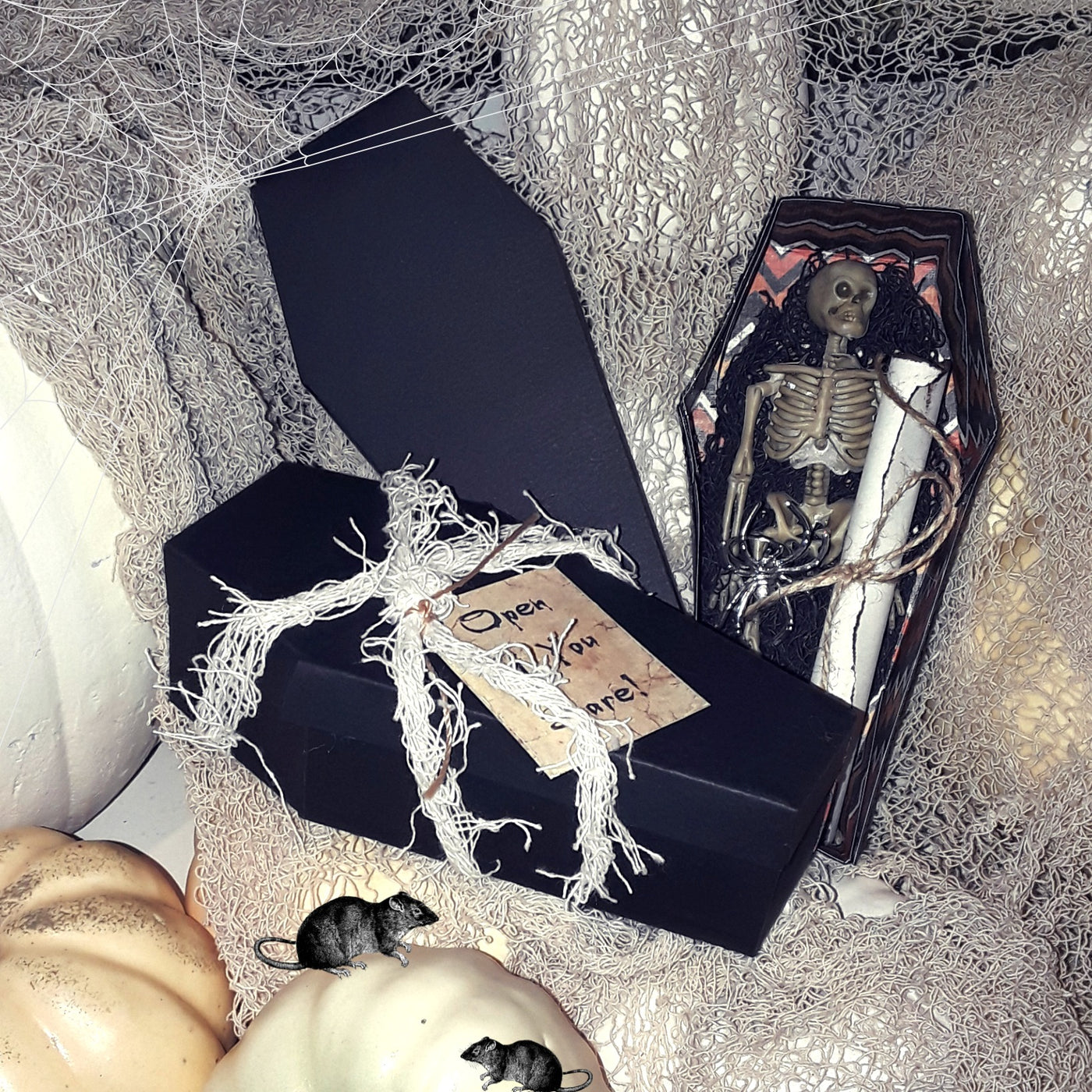Halloween DIY coffins made with 100 lb cardstock