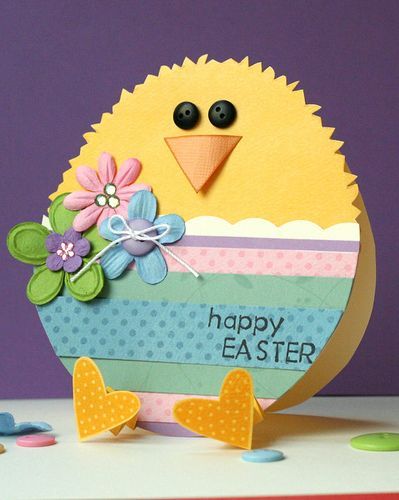 Easter egg card that looks like a baby chick!