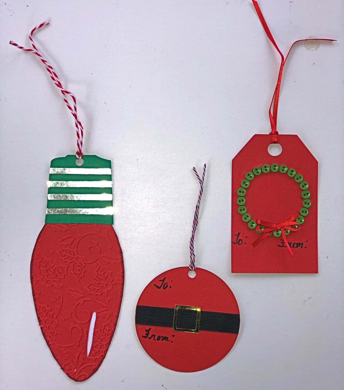Christmas Tags made from scrap cardstock