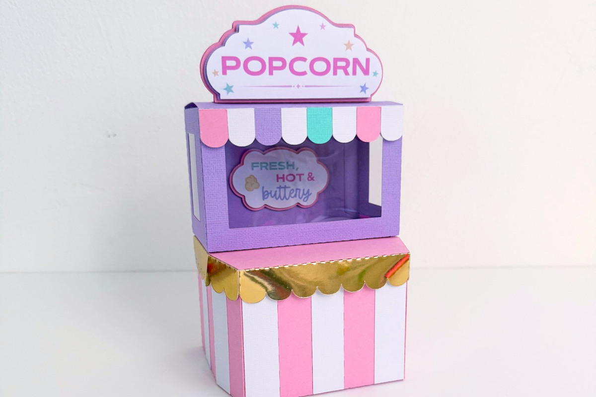 Carnival Themed DIY Party Favor | Popcorn Stand Treat Box