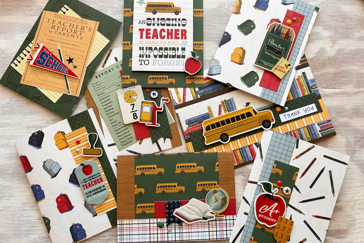 Card Making With Scrapbooking Kits - Teacher Appreciation Cards