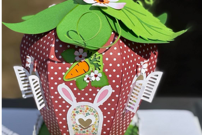 Strawberry House 3D Spring Papercraft