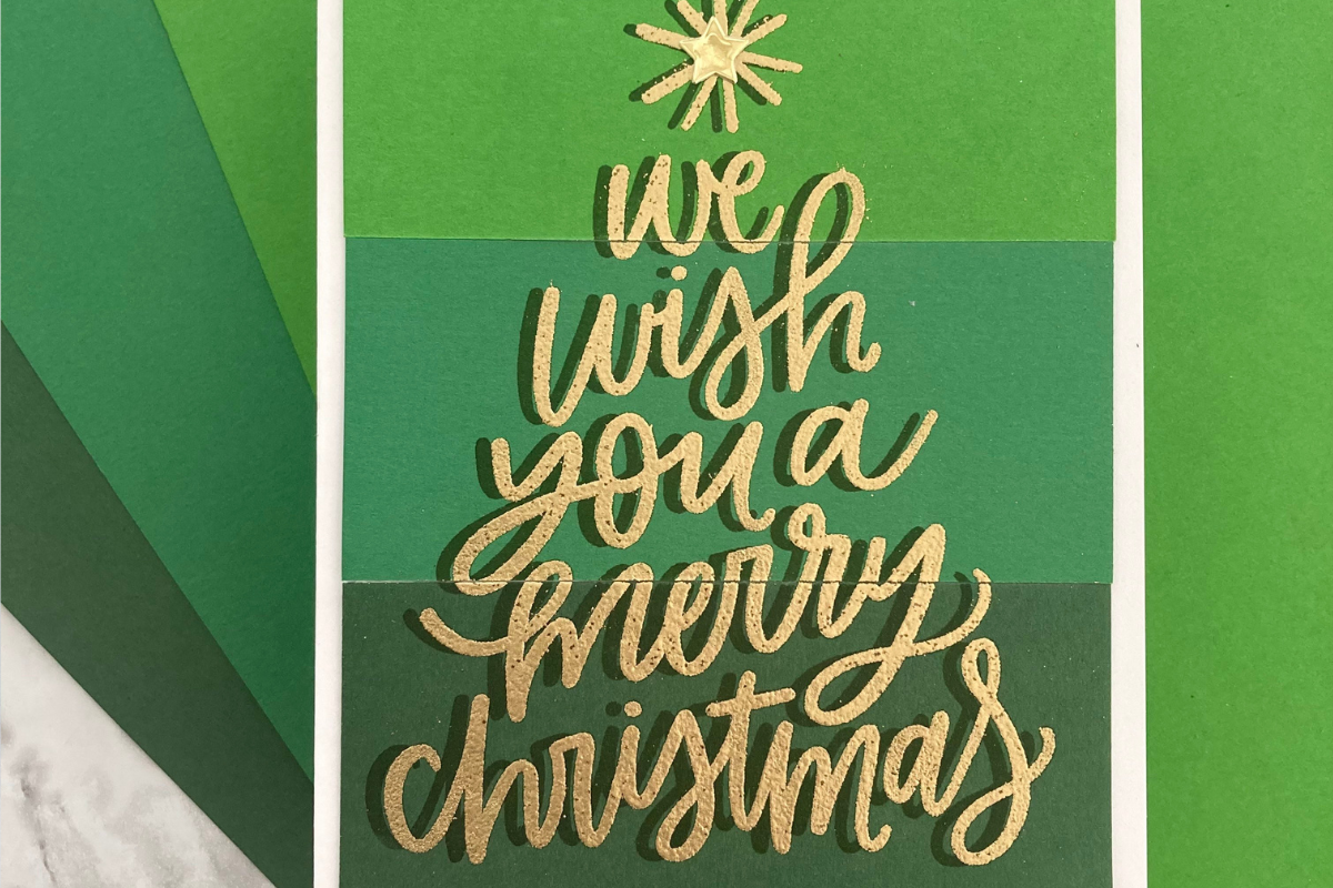 Stamped Handmade Christmas Card Idea | Shadow Stamping