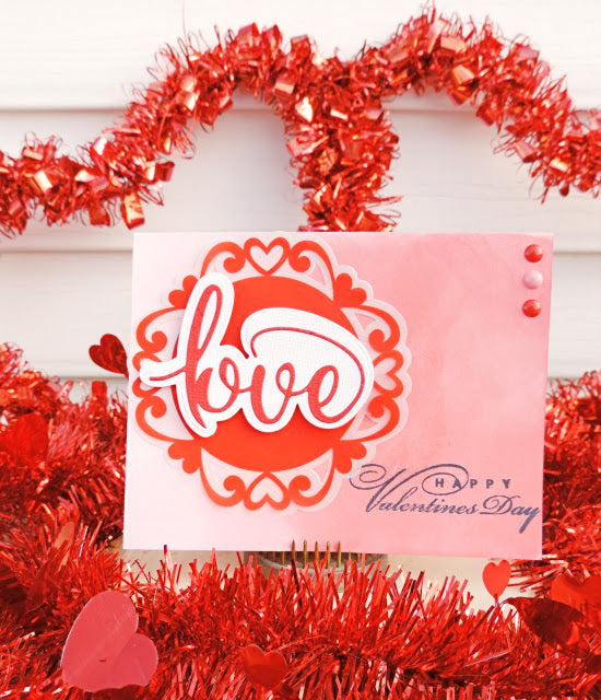 Valentine's Card using red vellum paper