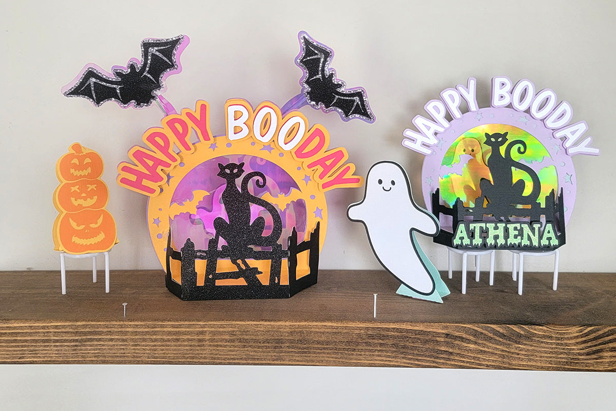 Shadow Box Halloween Cake Topper Idea