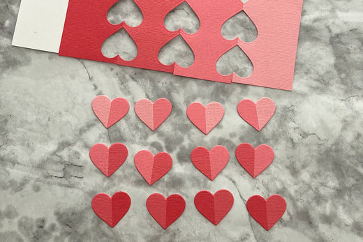 Color Block Hearts Handmade Valentine Card Idea