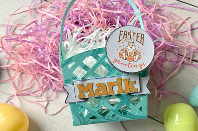 Paper Easter Basket Made With Cricut
