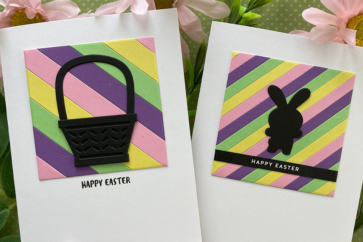 Easter Silhouettes Cardstock Strips Card Making Technique