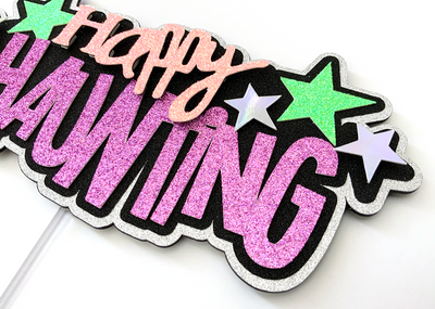 Happy Haunting Glitter Cardstock Halloween Cake Topper