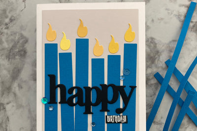 Cardstock Strip Candle Card Idea