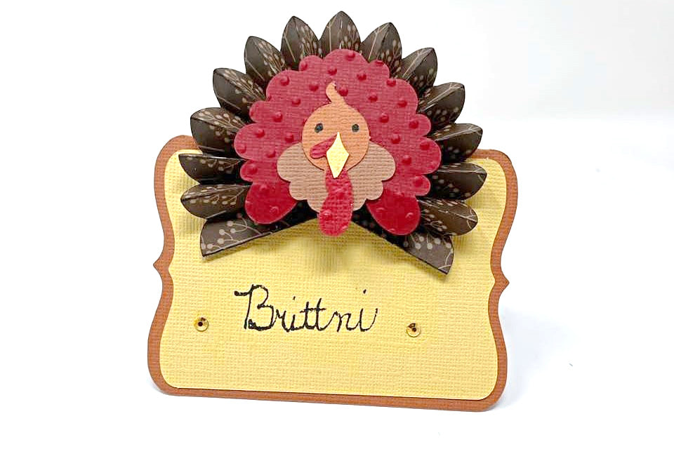 Turkey Thanksgiving Place Card Made Of Cardstock – The 12x12 Cardstock Shop