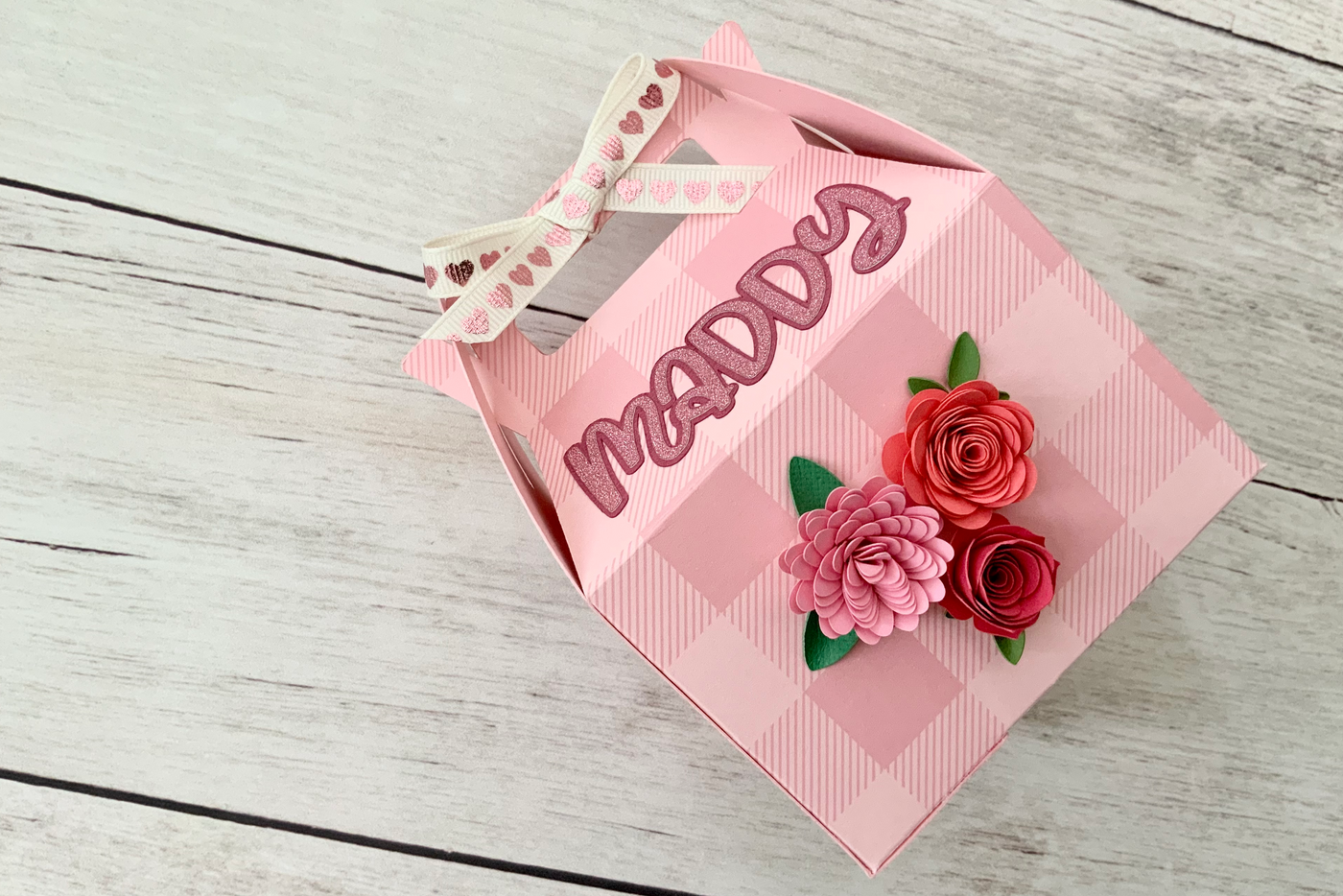 Pink Plaid Valentine Gable Box