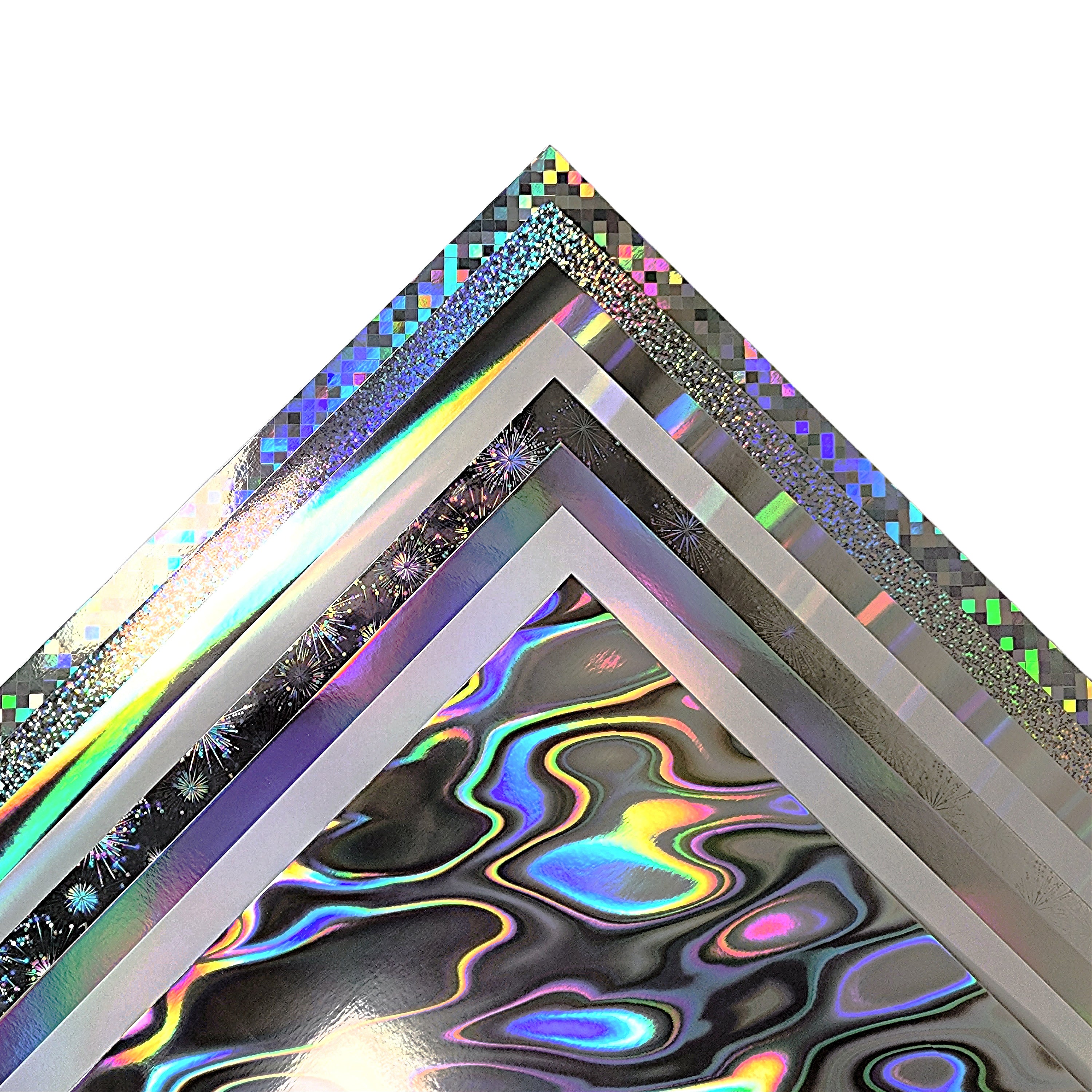 SILVER RAINBOW Holographic - 12x12 Cardstock - Mirri