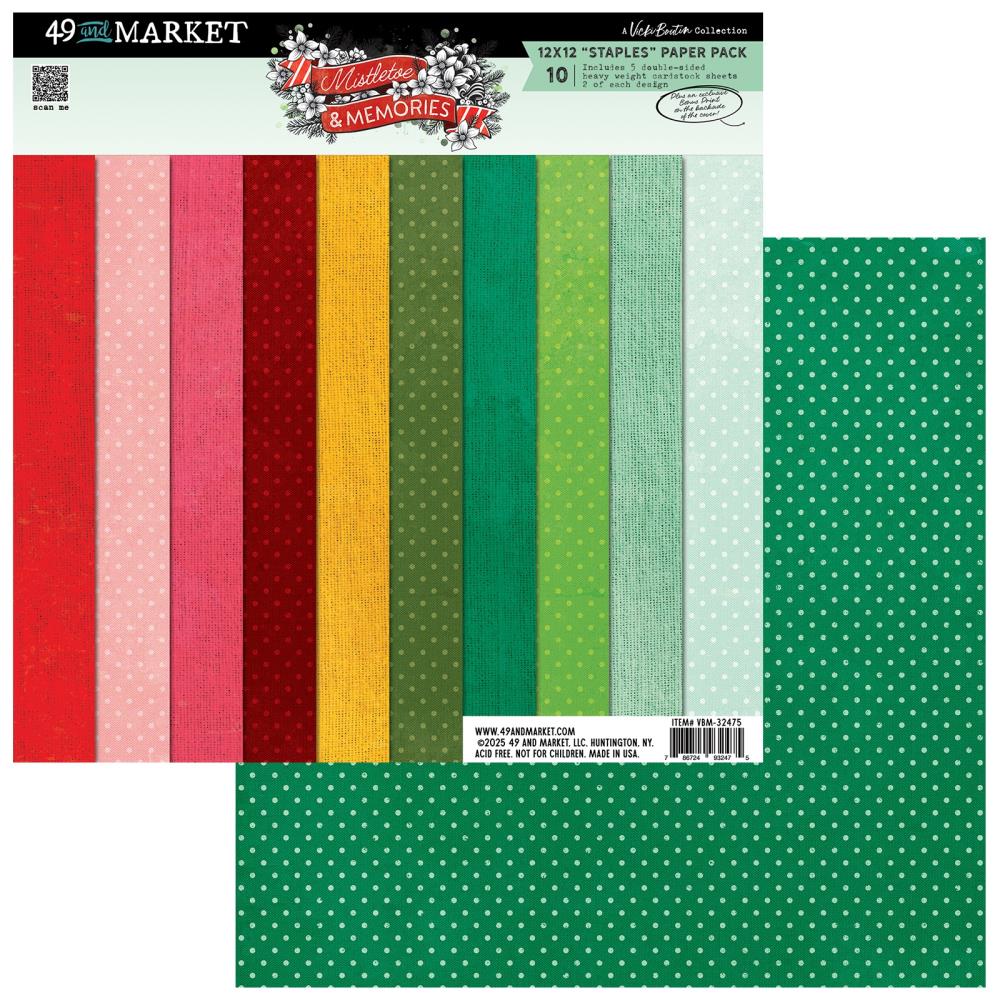 MISTLETOE AND MEMORIES STAPLES PAPER PACK 12X12 Collection Kit - 49 AND MARKET