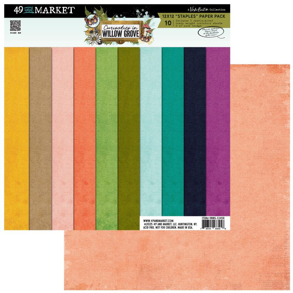 CURIOSITIES IN WILLOW GROVE STAPLES PAPER PACK 12X12 Collection Kit - 49 AND MARKET