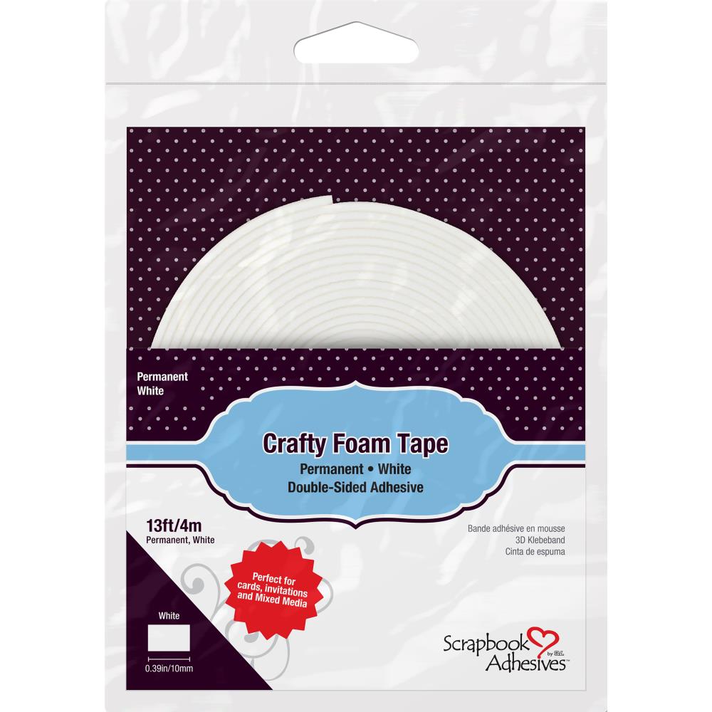 WHITE - CRAFTY FOAM TAPE ROLL - Scrapbook Adhesives
