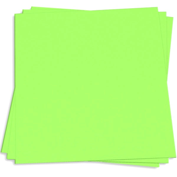 MARTIAN GREEN - neon green 12x12 smooth cardstock - Neenah Astrobrights collection