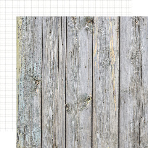 (Side A - Birch woodgrain, Side B - sheet of white grid paper) - Simple Stories