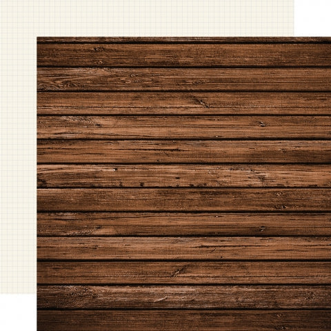 (Side A - Elm woodgrain, Side B - sheet of cream grid paper) - Simple Stories