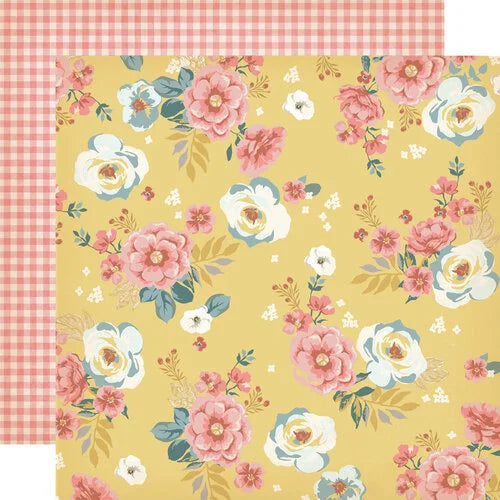 (Side A—beautiful flowers on a yellow background, Side B—pink gingham). It is of Archival quality and acid-free.