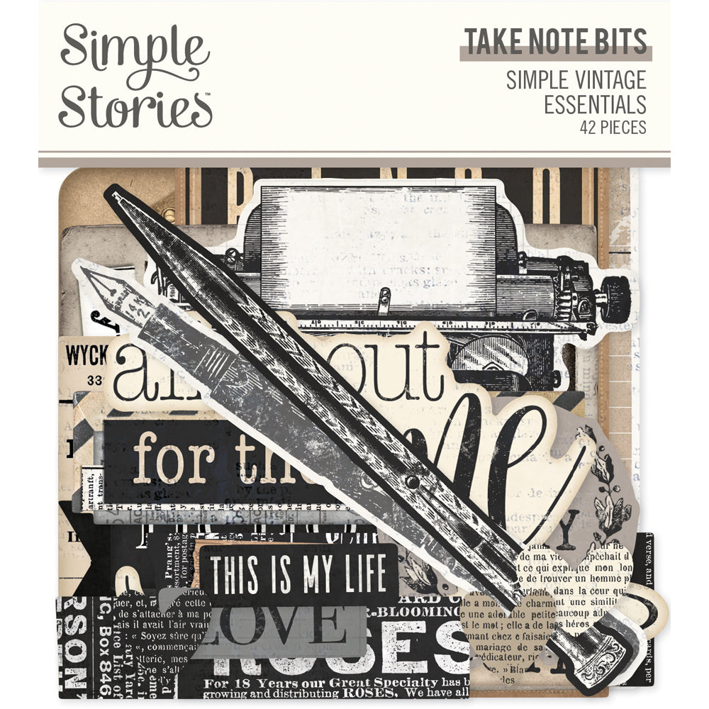 Take Note Bits & Pieces - Journal Bits Die Cut Cardstock Pack includes 42 die-cut shapes ready to embellish any project. 