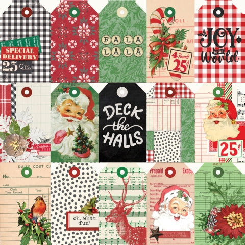 SIMPLE VINTAGE DEAR SANTA TAG ELEMENTS - 12x12 Double-Sided Patterned Paper - Simple Stories