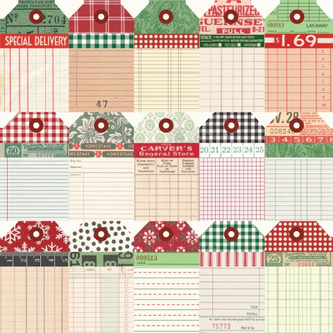 SIMPLE VINTAGE DEAR SANTA TAG ELEMENTS - 12x12 Double-Sided Patterned Paper - Simple Stories