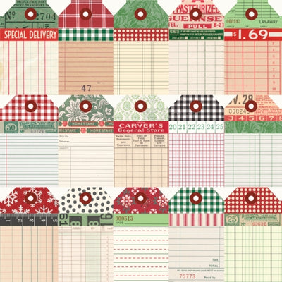 SIMPLE VINTAGE DEAR SANTA TAG ELEMENTS - 12x12 Double-Sided Patterned Paper - Simple Stories