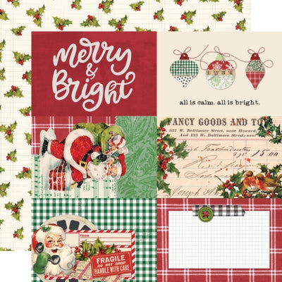 (Side A - beautiful Christmas 4x6 journaling cards, Side B - cream background with holly and berries.) Archival quality, acid-free.