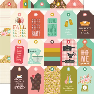 (Side A - tag elements with phrases and images, Side B - blank tag elements for journaling) Archival quality, acid-free.