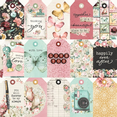 SIMPLE VINTAGE LOVE STORY TAG ELEMENTS - 12x12 Double-Sided Patterned Paper - Simple Stories