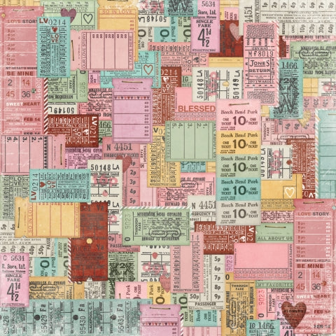 SIMPLE VINTAGE LOVE STORY 2X2/4X4 ELEMENTS - 12x12 Double-Sided Patterned Paper - Simple Stories