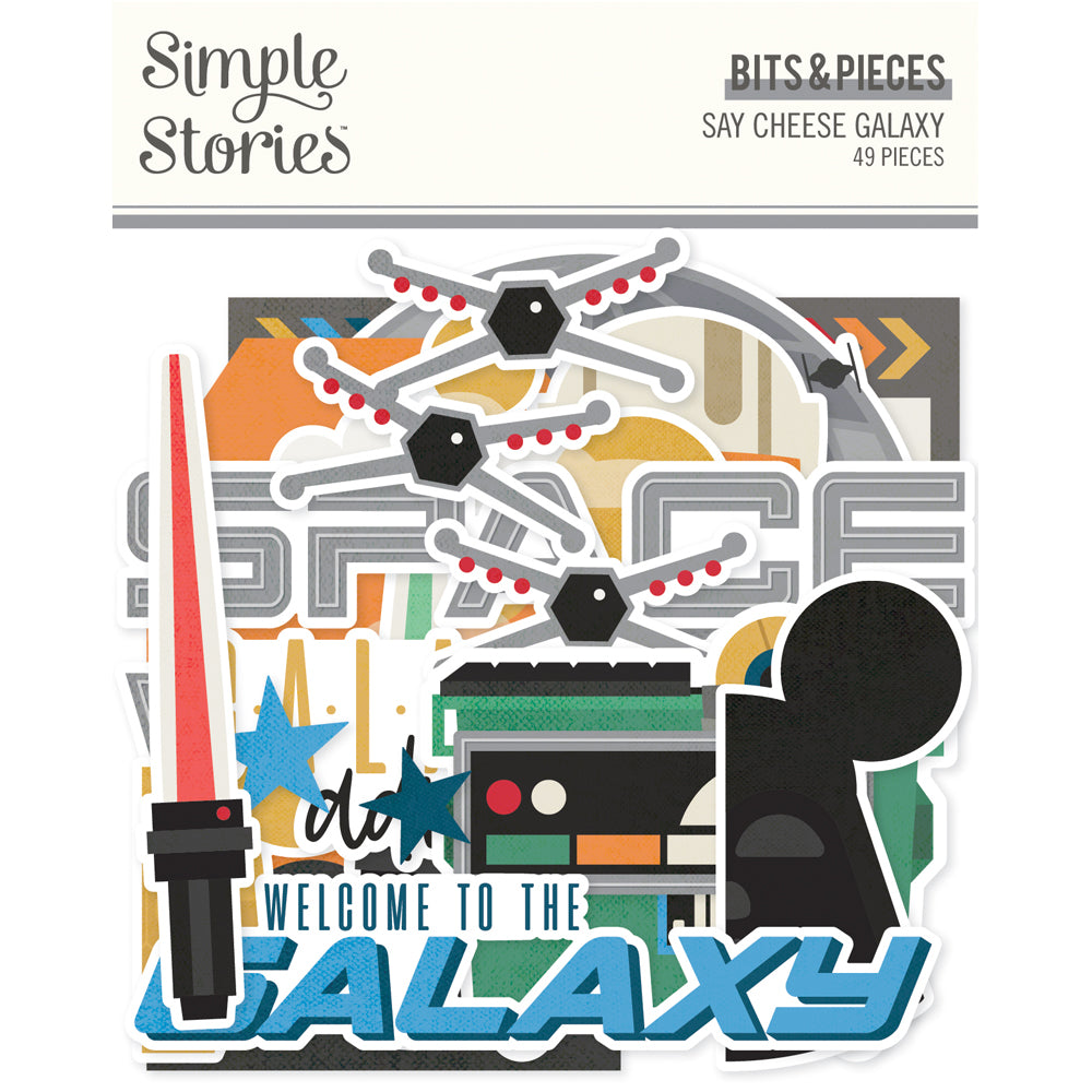 SAY CHEESE GALAXY - Journal Bits Die Cut Cardstock Pack includes 49 die-cut shapes ready to embellish any project. 