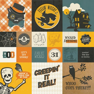 SCARY STORIES 2X2/4X4 JOURNAL ELEMENTS - 12x12 Double-Sided Patterned Paper - Simple Stories