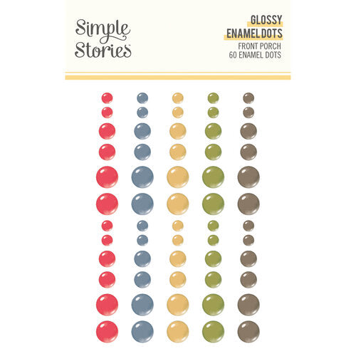 Glossy enamel dots with a variety of colors on a white background, featuring 'Simple Stories' branding.