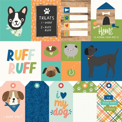 FUR BABY DOG ELEMENTS 1 - 12x12 Double-Sided Patterned Paper - Simple Stories