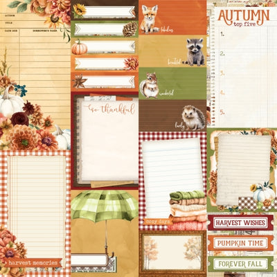 AUTUMN BREEZE JOURNAL ELEMENTS - 12x12 Double-Sided Patterned Paper - Simple Stories