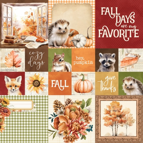 AUTUMN BREEZE 2X2/4X4 ELEMENTS - 12x12 Double-Sided Patterned Paper - Simple Stories