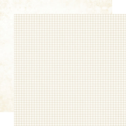 (Side A - small light cream gingham, Side B - a subtle, distressed or textured background in off-white or very light cream, resembling aged paper)